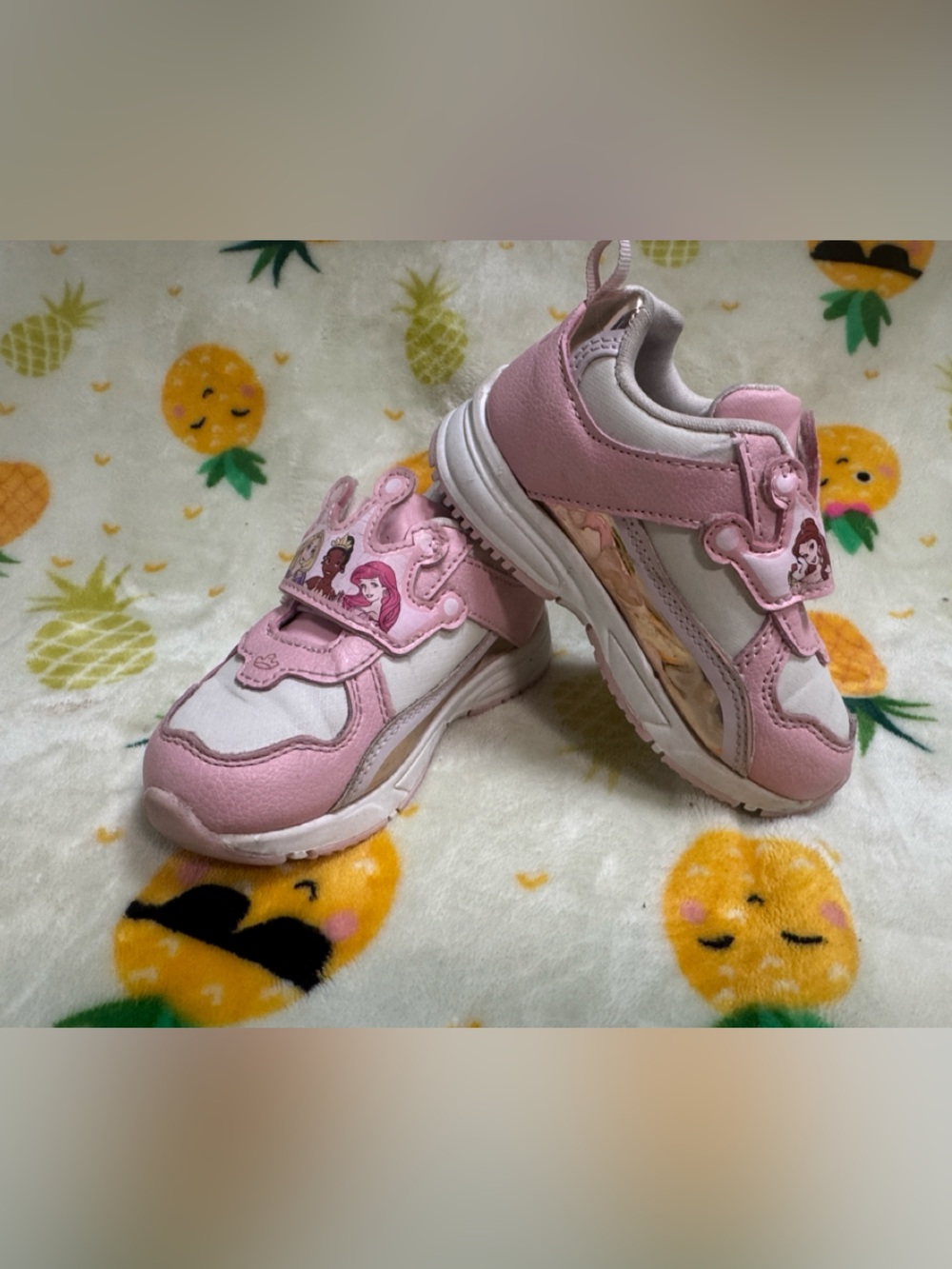 Kids Pink Velcro Princess Sneakers for Toddlers